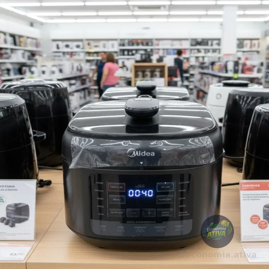 Panela De Pressão Elétrica 5l Nutripro Preta Midea Cor Preto 220v