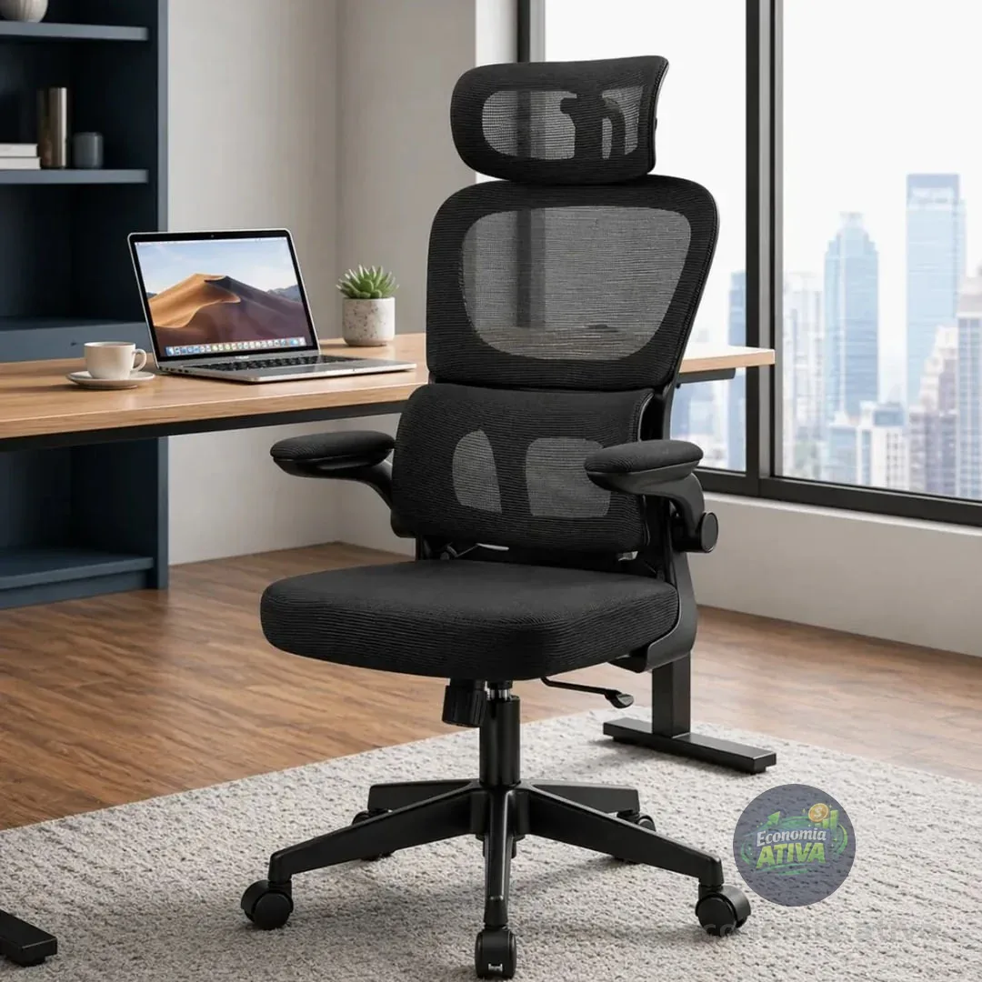 Cadeira Escritório Ergonômica Executivo Premium Apoio Lombar
