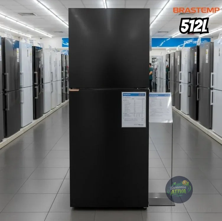 Geladeira Inteligente B= Smart Brastemp Frost Free Duplex 512 Litros Cor Black Inox - BRM62AE Bivolt