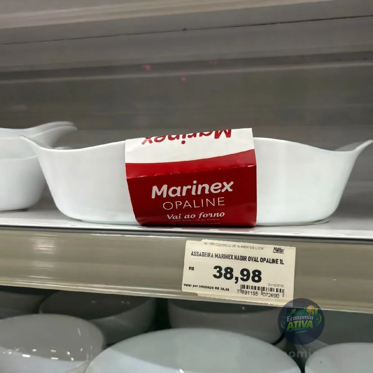 Marinex Conjunto De Assadeiras Oval Opaline 3 Peças Branco