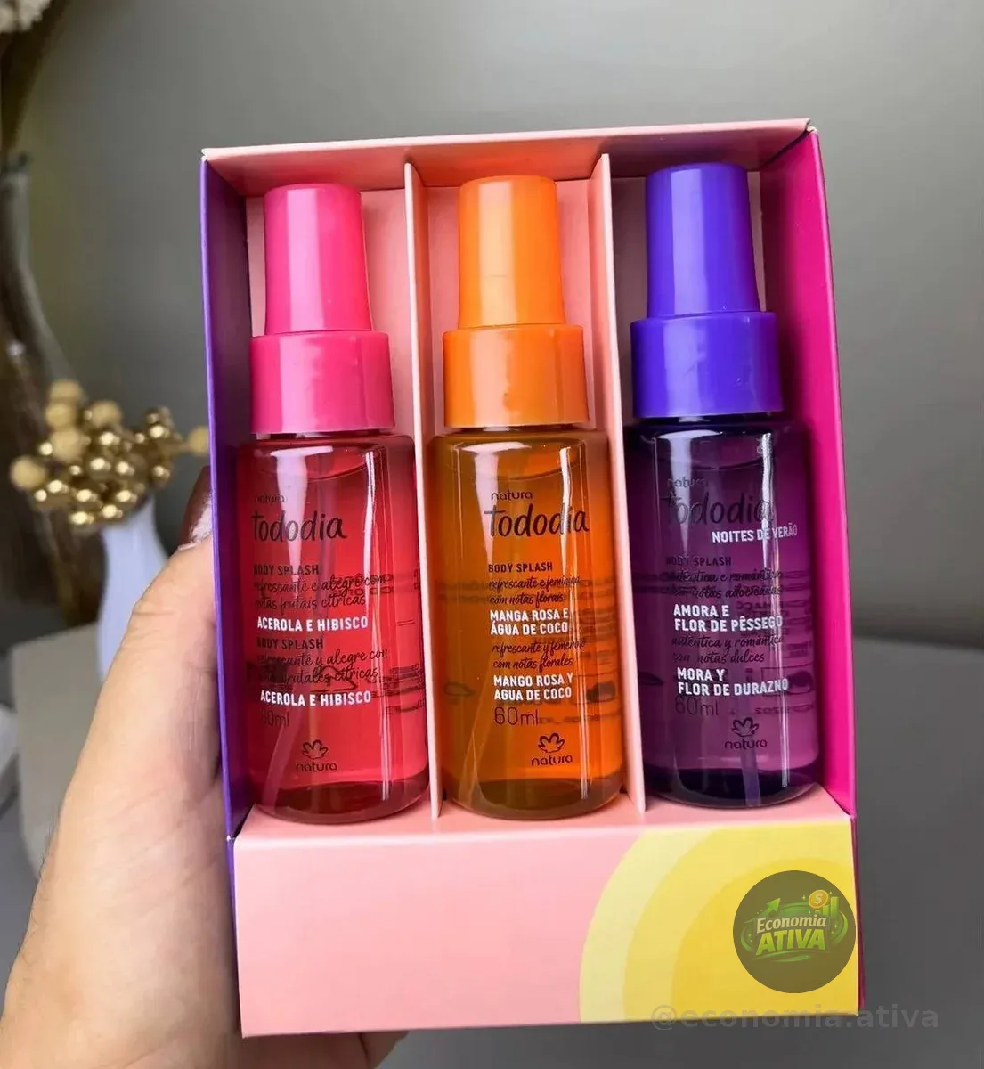 Kit Natura Tododia Body Splash Miniaturas Verão (3 Unidades)