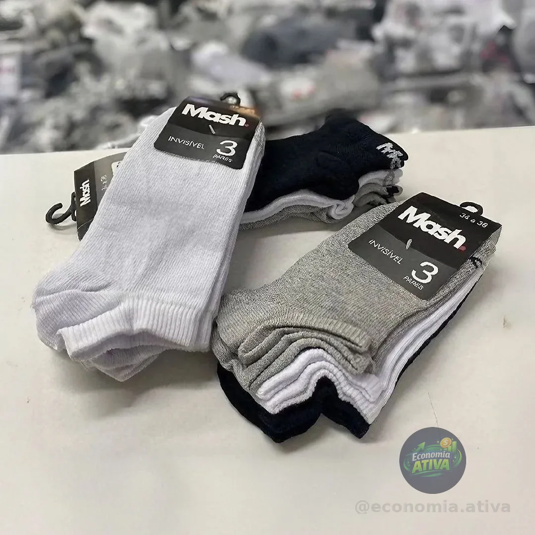 Kit 10 Pares Meias Mash Invisível Esportiva Algodão Original
