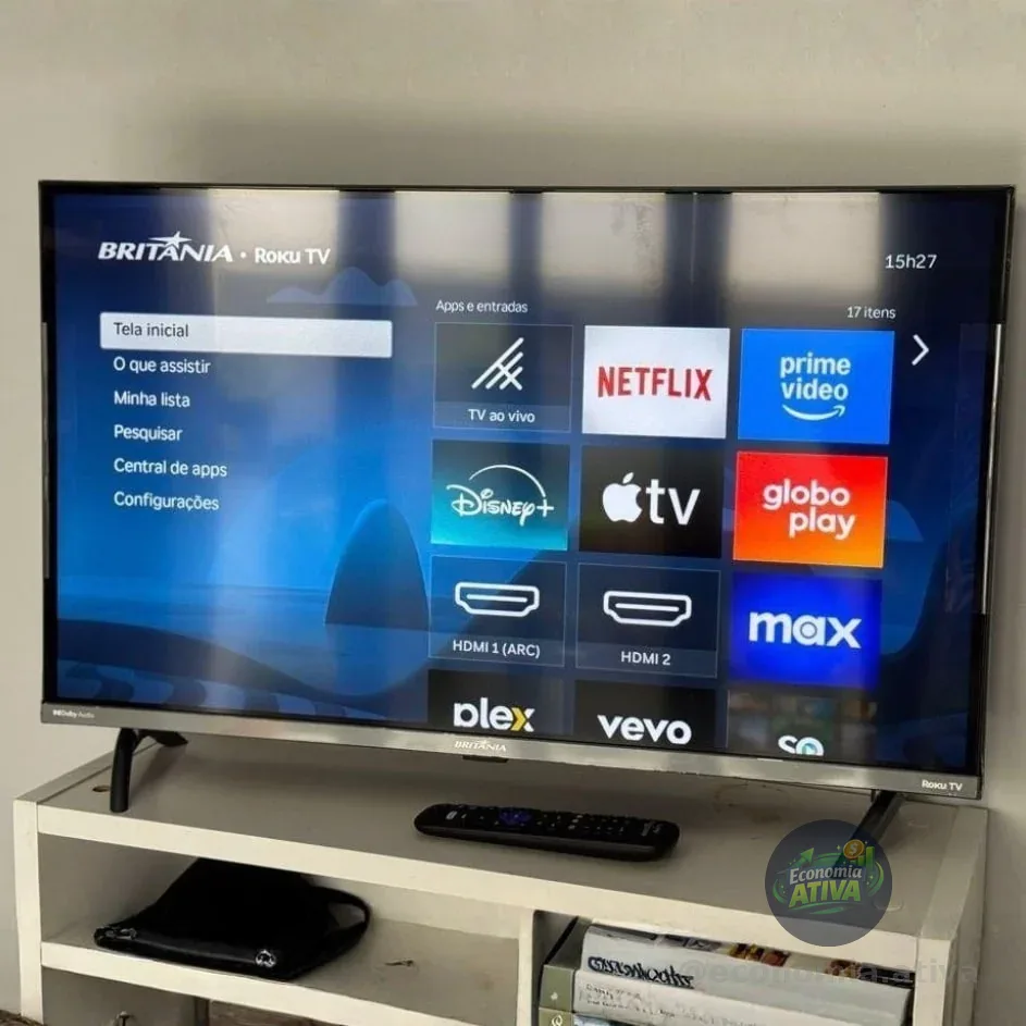 Smart Tv 43" Britânia Roku Tv Hdr10 Dolby Áudio B43cra
