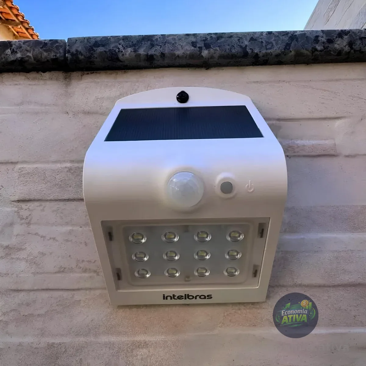Arandela Solar Led Demi 6500k Ip65 C/ Sens. Movimento Branco Branco