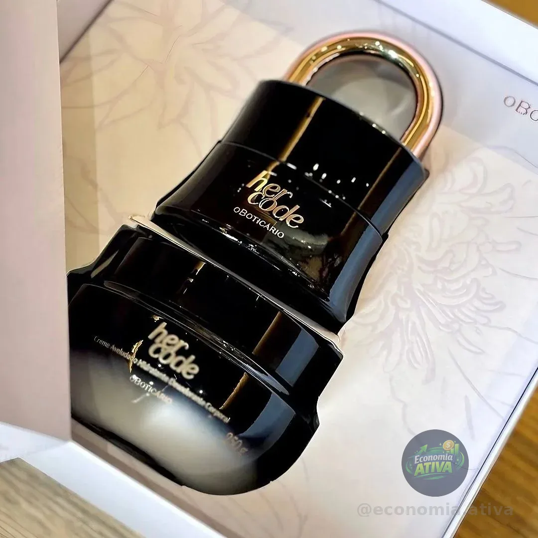 O Boticário Her Code Kit Presente (2 Itens) - Eau De Parfum 50ml - Creme Aveludado Hidratante Corporal 250g