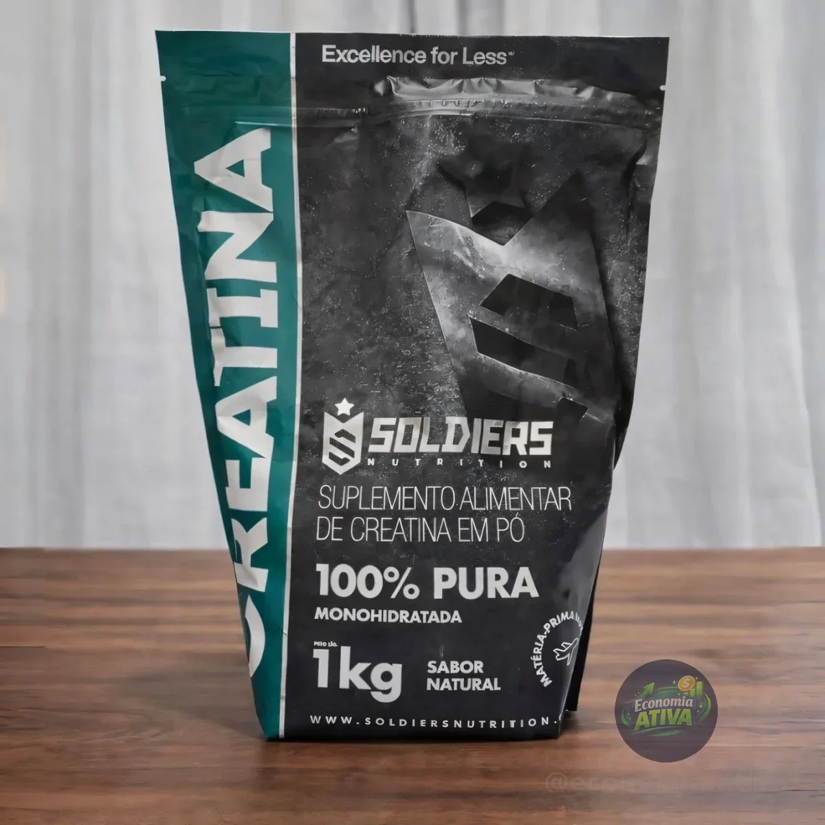 Creatina 1kg Suplemento Monohidratada Em Pó 100% Pura - Soldiers Nutrition Sem Sabor