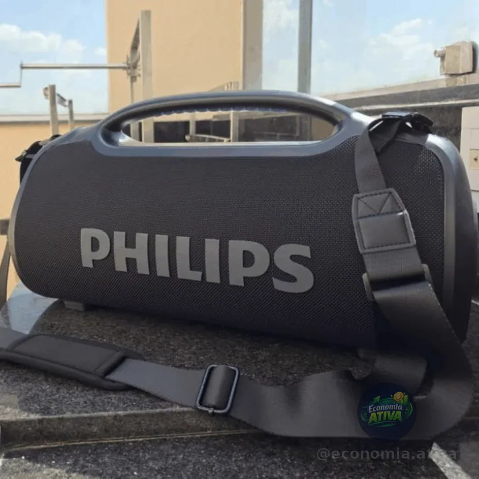 PHILIPS, Boombeat, Caixa de Som Bluetooth Boombox, TAX400B/00, USB, Auxiliar, TWS, USB Powerbank, Entrada para Microfone, Resistente a Água e Poeira, com Alça para Transporte