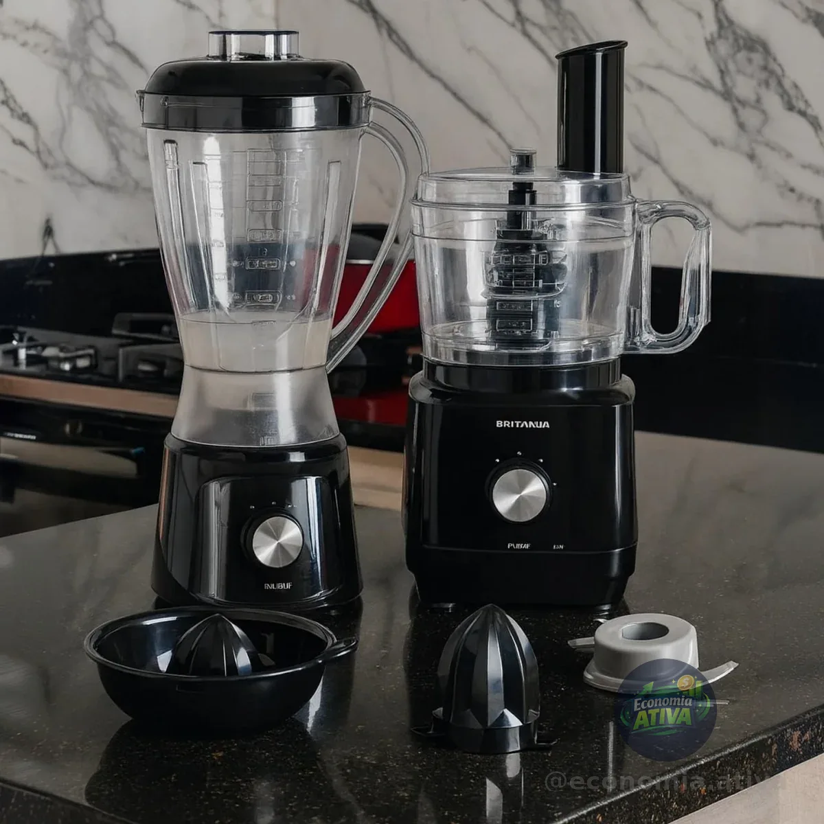 Multiprocessador britânia Bmp900 1000w 3 em 1 inox Preto 127v