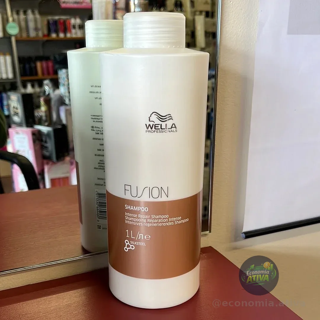 Shampoo Wella Professionals Fusion 1l Reconstrução Intensa E Proteção Para Cabelos Danificados