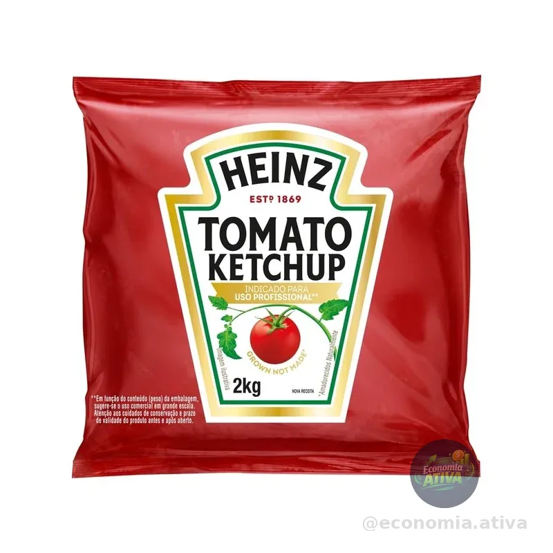 Heinz Ketchup Sache Tradicional, 2KG - Tamanho Grande