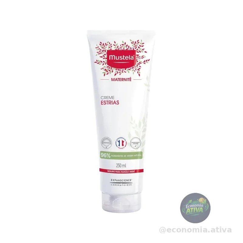 Mustela Creme Estrias 250ml - Hidrata e Acalma a Sensação de Coceira - Com 96% de Ingredientes de Origem Natural - Mustela Maternité