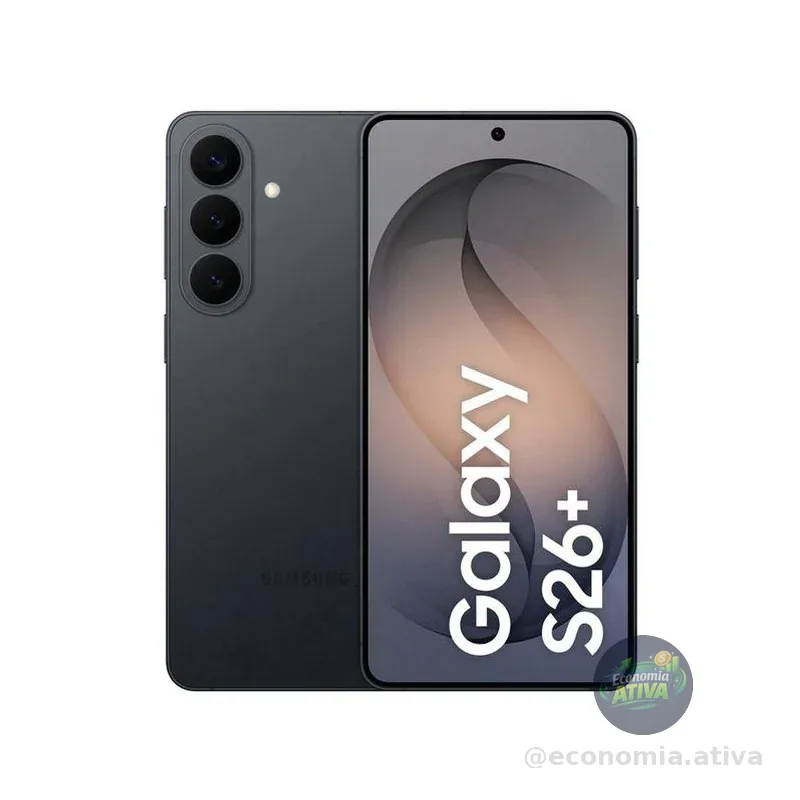 Samsung Galaxy S26+ Preto 5G 512GB Galaxy AI 6,7" 12GB RAM Câm. Tripla 50+12+10MP Bateria 4900mAh Dual Chip