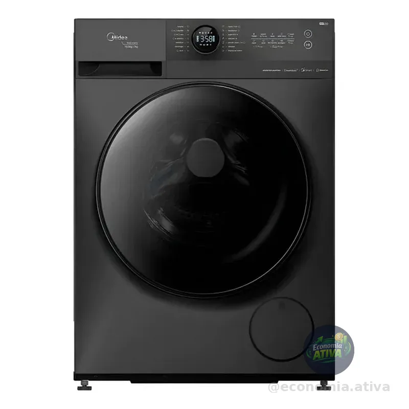 Lava E Seca 10,5kg Healthguard Titanium Conectada Midea