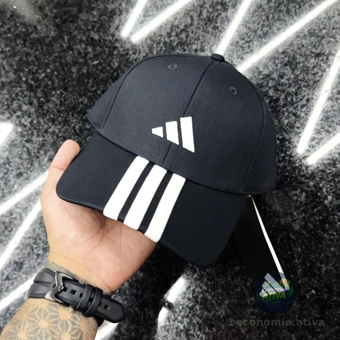 Boné Aba Curva Adidas 3 Listras Strapback