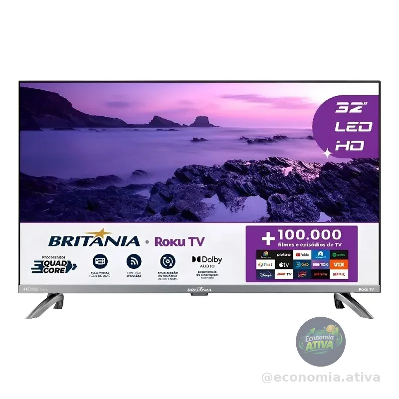 Smart Tv 32 Hd Britânia B32cra Roku Tv
