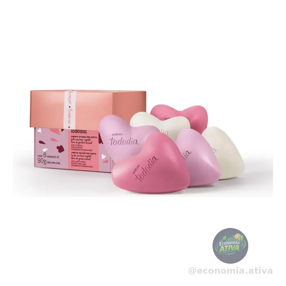 Presente Natura Tododia Sabonetes Sortidos Corações 6un 90g