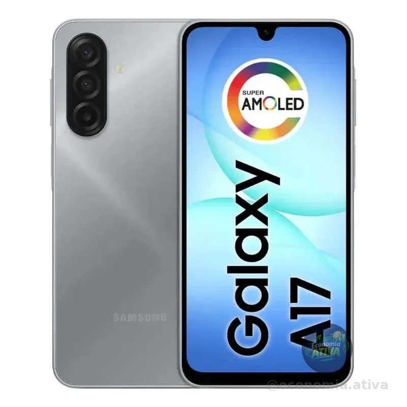 Celular Samsung Galaxy A17 Com Ia, 128gb, 4gb Ram, Câm De 50mp, Tela De 6.7 , Nfc, Ip54 - Cinza