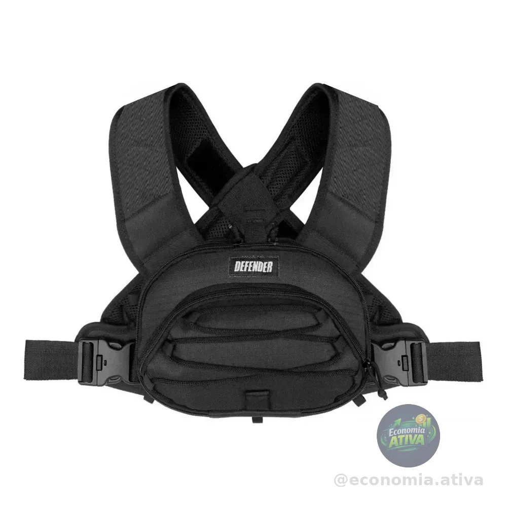 Bolsa De Peito Saque Rápido De Peito Velado Corrida Paisano Preto Liso