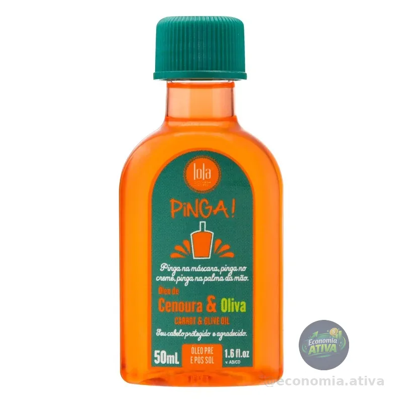 Pinga Cenoura e Oliva Óleo 50ml, Lola Cosmetics