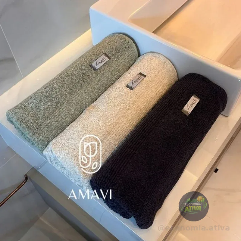 Jogo/Kit 3 Toalhas de Banho Banhão Gigante Grossa Macia Felpuda Alta Absorção Superluxo 100% Algodão