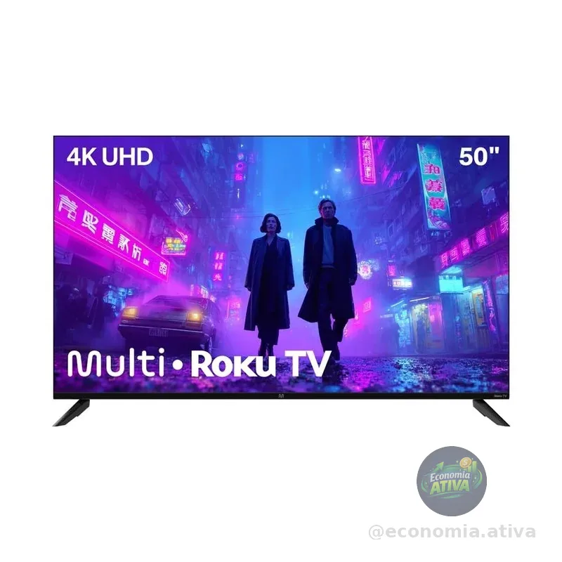 Smart TV 50" Roku Multi 4K Compatível com Alexa e Google Home