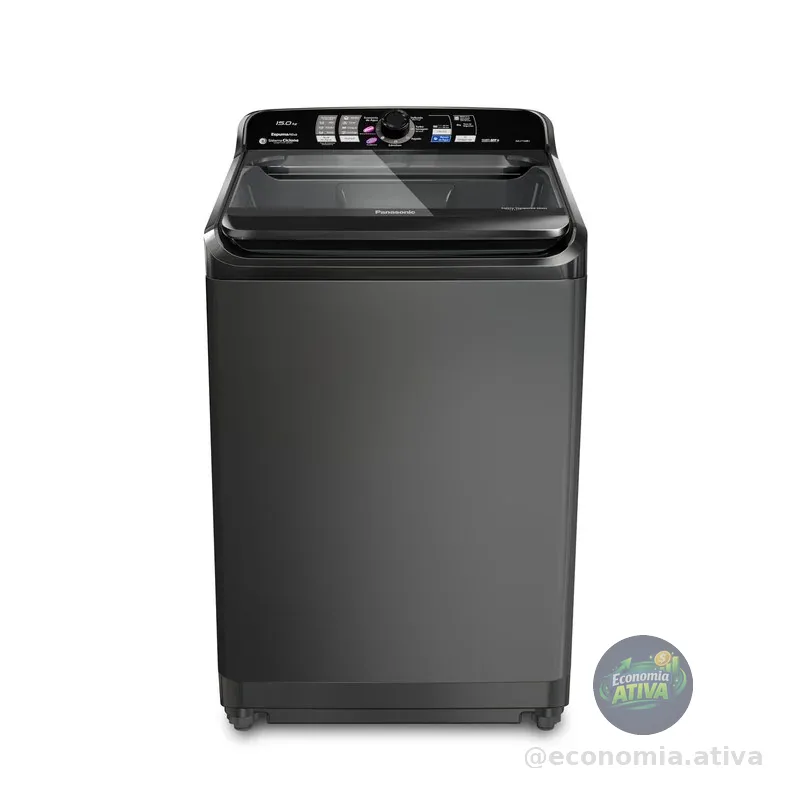 Panasonic Máquina de Lavar 15kg Titânio 127v NA-F150B1T