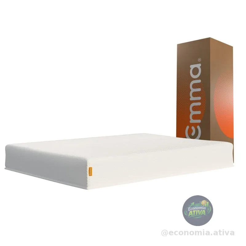 Colchão Casal Emma Basics 17 cm - 138x188 cm, Espuma D28 17cm com Tecnologia Alemã, Firmeza Ideal, Suporte Confortável, 100 Noites de Teste e 5 Anos de Garantia