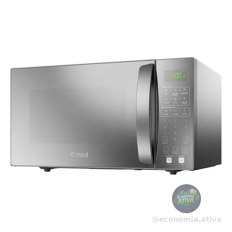 Micro-ondas Com Menu Fácil 32 Litros Cms46ar Cinza Espelhado Consul 220v