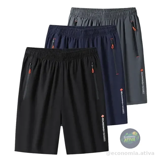 Kit 3 Bermudas Dry Fit De Alto Padrão Para Academia