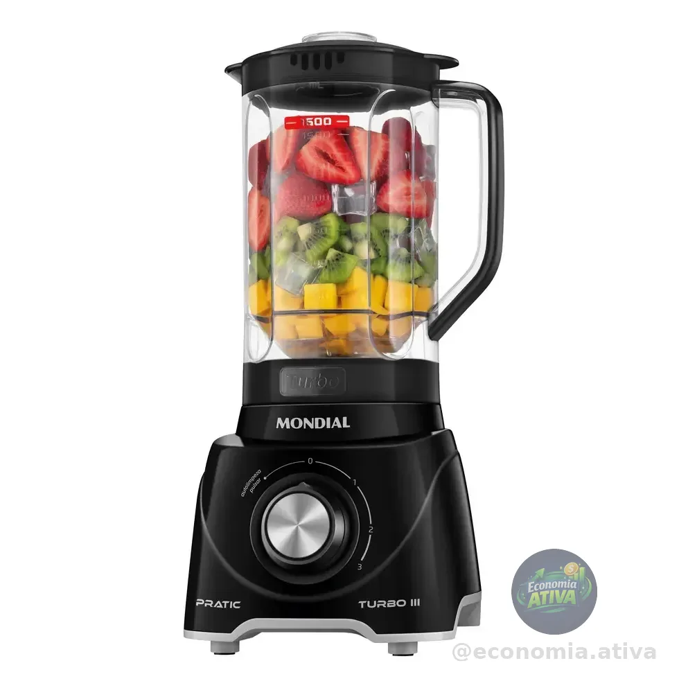 Liquidificador Pratic Turbo Iii, Mondial, 550w - L-93-bg