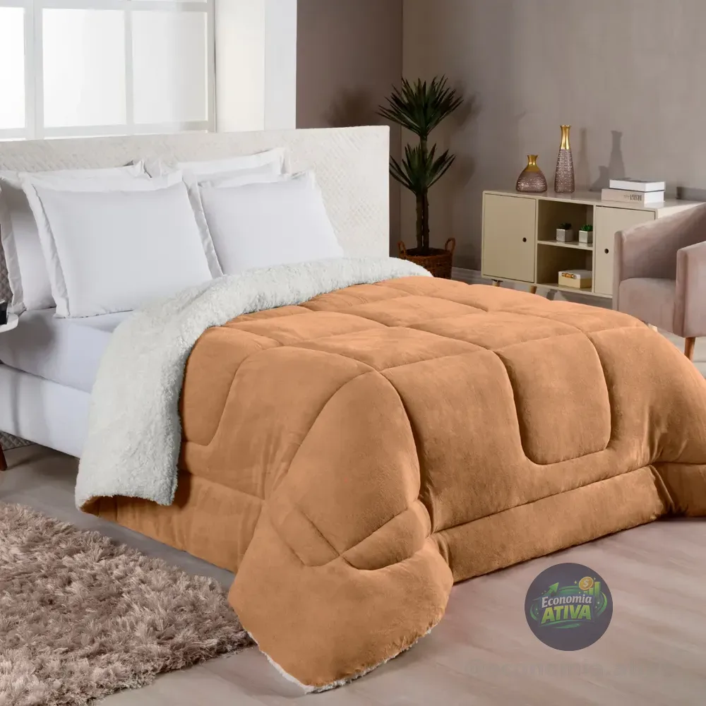 Edredom Sherpa Cobertor E Coberdrom Casal Queen - 7 Cores