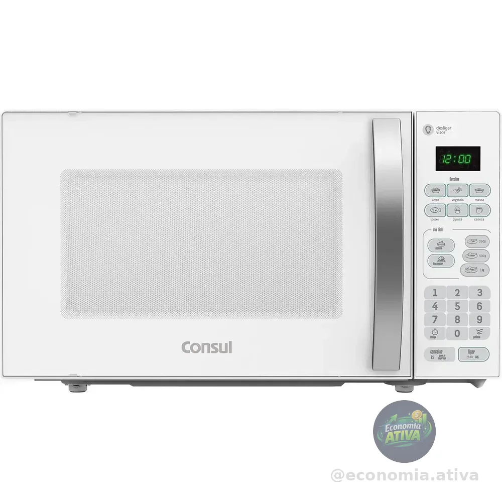 Micro Ondas 20 Litros 10 Níveis De Potência Cma20bb Consul Cor Branco 127v