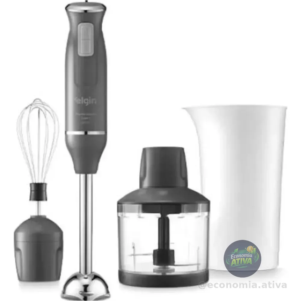 Mixer Power Inox 3 Em 1 600w Elgin Lunar - Cinza Lunar 127v