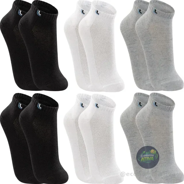 Kit 6 Pares Meias Lupo Cano Curto Academia Algodão