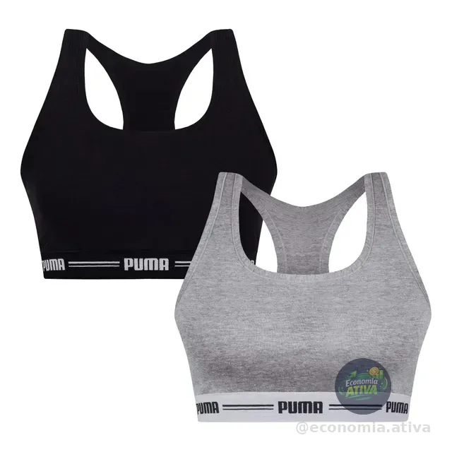 Kit 2 Top Academia Puma Treino Fitness Esportivo Algodão