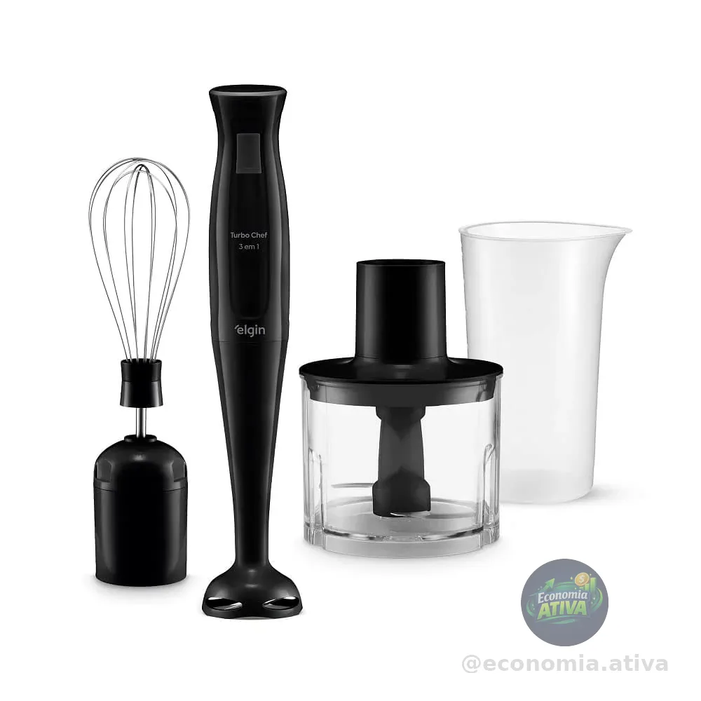 Mixer Vertical Turbo Chef Elgin 3 em 1 200W Preto 110v