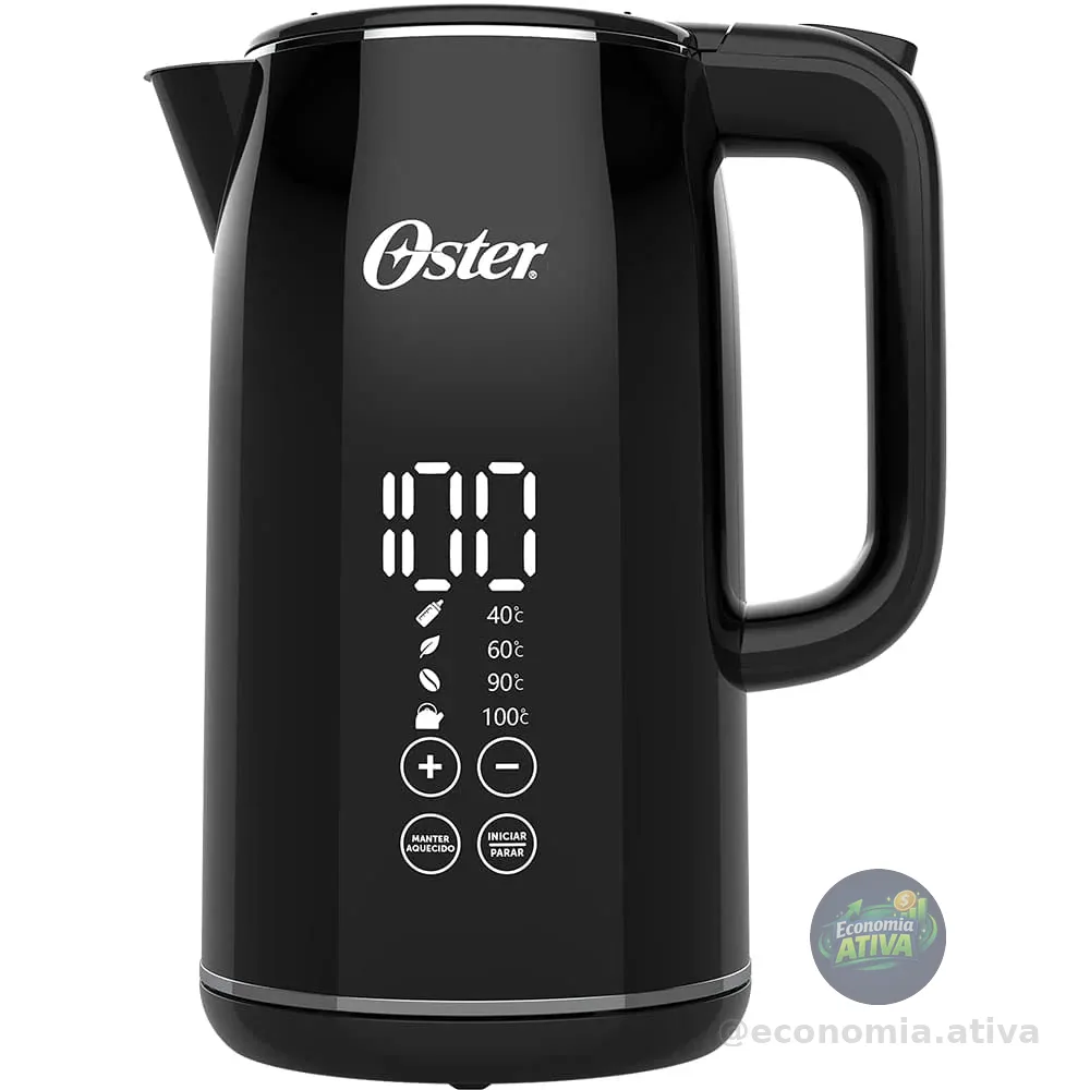 Oster Chaleira Digital Black 1,7L com Controle de Temperatura OCEL920 220V