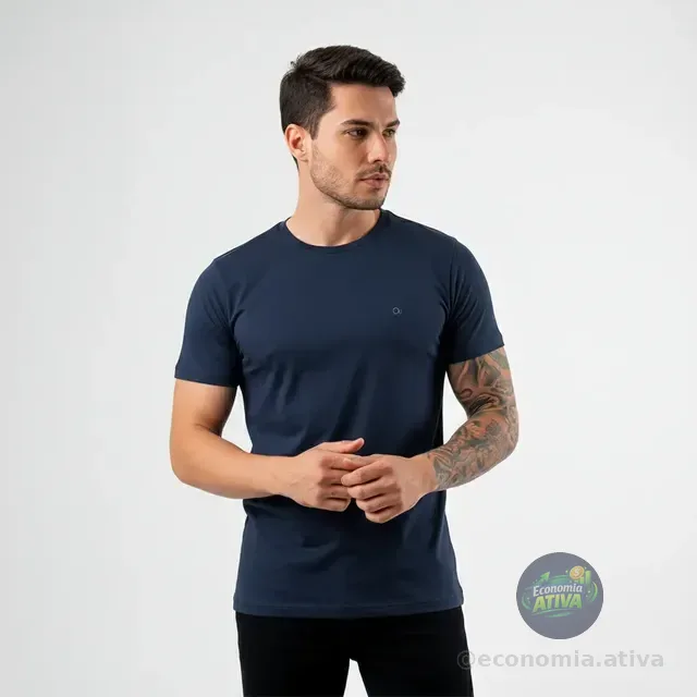 Camiseta Ogochi Básica Algodão Original Lisa Masculina