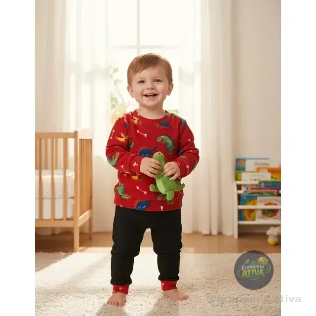 Kit 3 Pijamas De Frio Inverno Infantil Soft Meninas/meninos