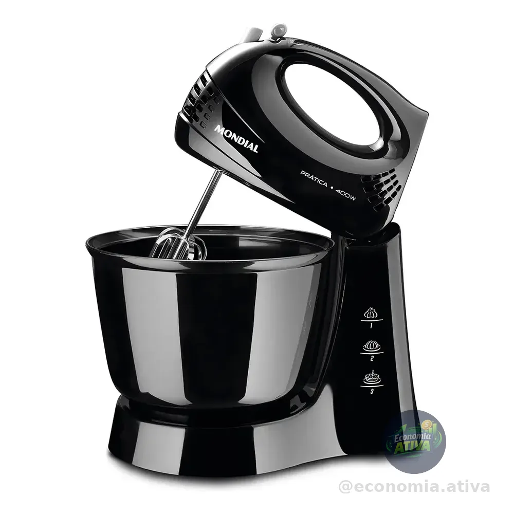 Batedeira Prática Mondial Preto 400w B-44-b 220v