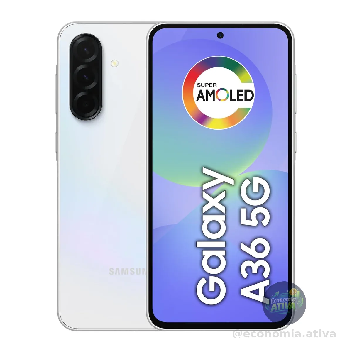 Celular Samsung Galaxy A36 5G 256GB, 8GB RAM, Recursos AI (Branco)