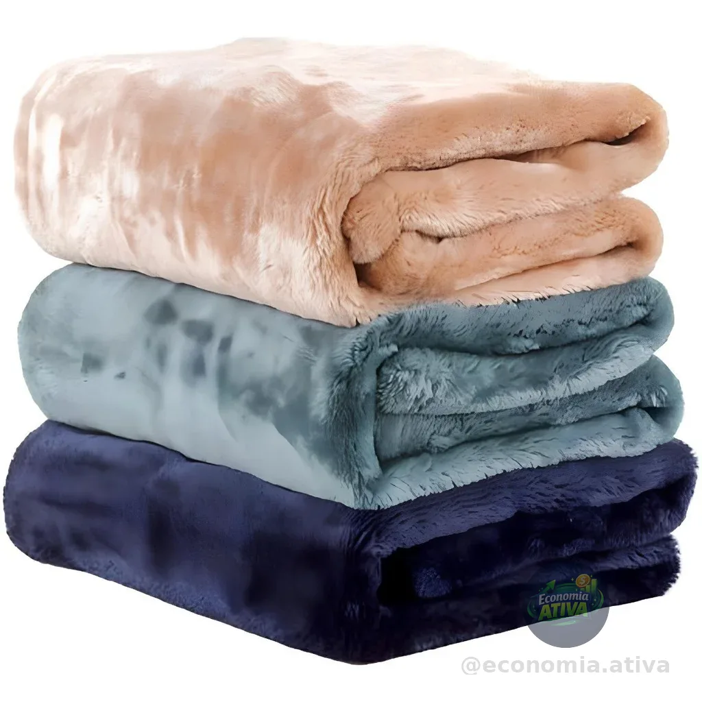 Cobertor Manta Casal Macio 2,00X1,80 Microfibra Liso Estampado Qualidade Superior