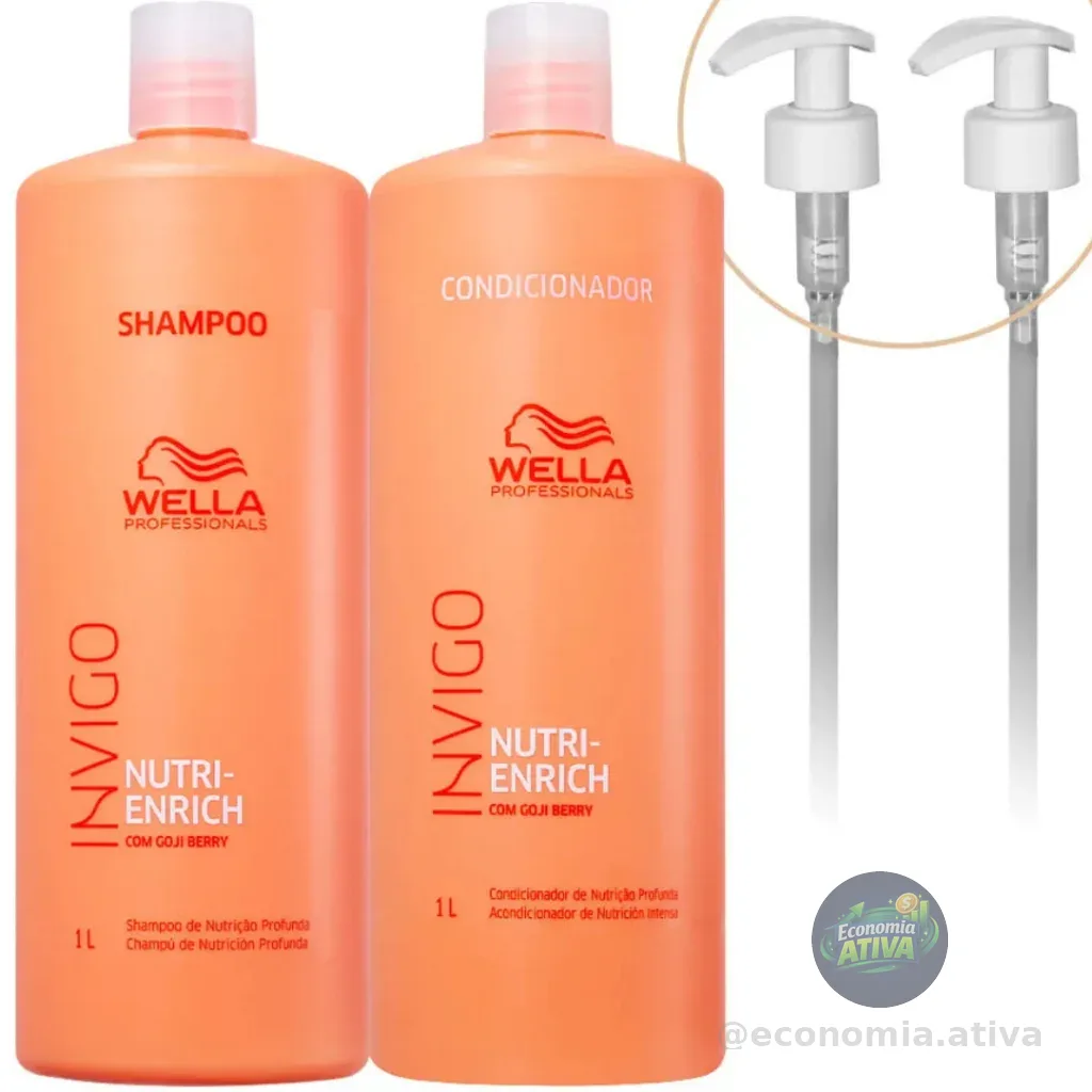 Kit Wella - Shampoo 1L e Condicionador 1L Enrich invigo