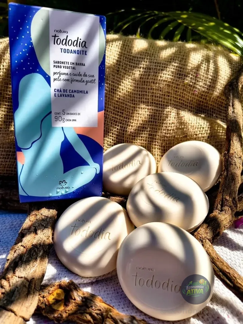 Sabonete Em Barra Natura Tododia Chá De Camomila E Lavanda 90 G X 5 Unidades