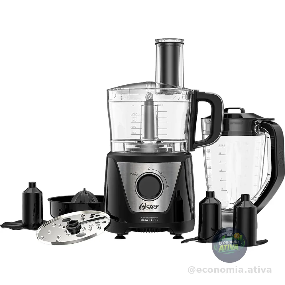 Multiprocessador de Alimentos Black 7 em 1 Oster - 127V