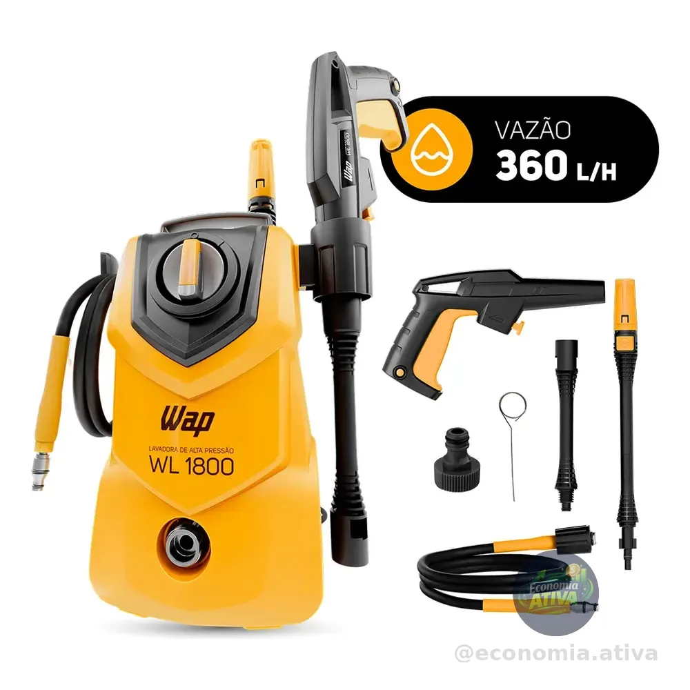 Lavadora De Alta Pressão Compacta Wap Wl 1800 1400w 1500psi 360l/h 127v Amarelo 60 Hz