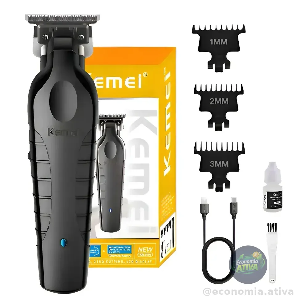 Kemei Maquina De Acabamento Km 2299 Profissional Cor Black