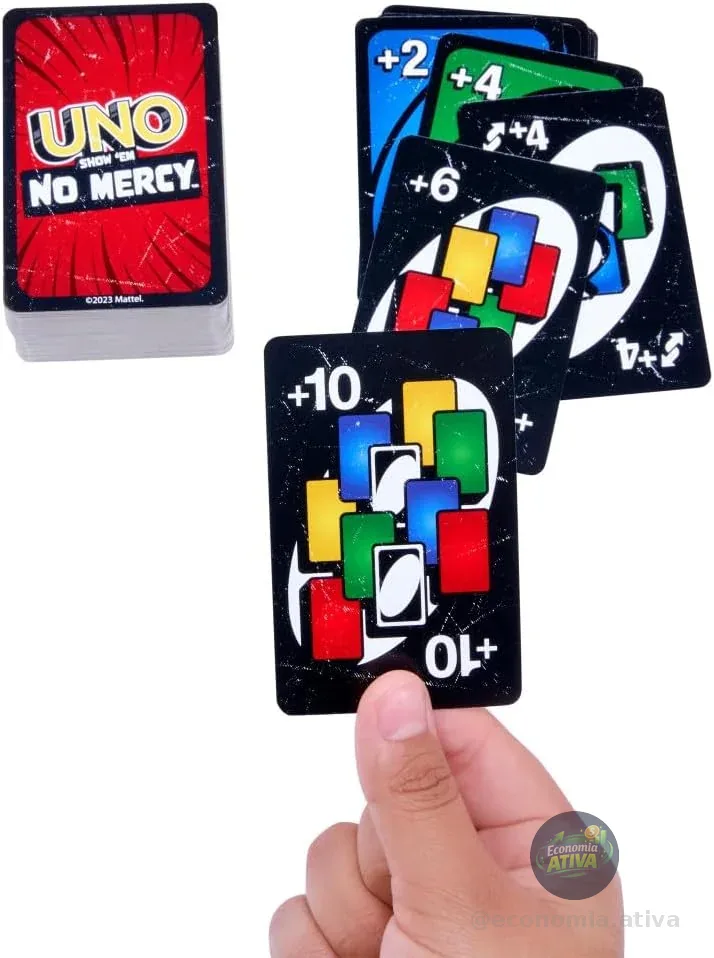 UNO Jogo de Cartas No Mercy para crianças a partir de 7 anos
