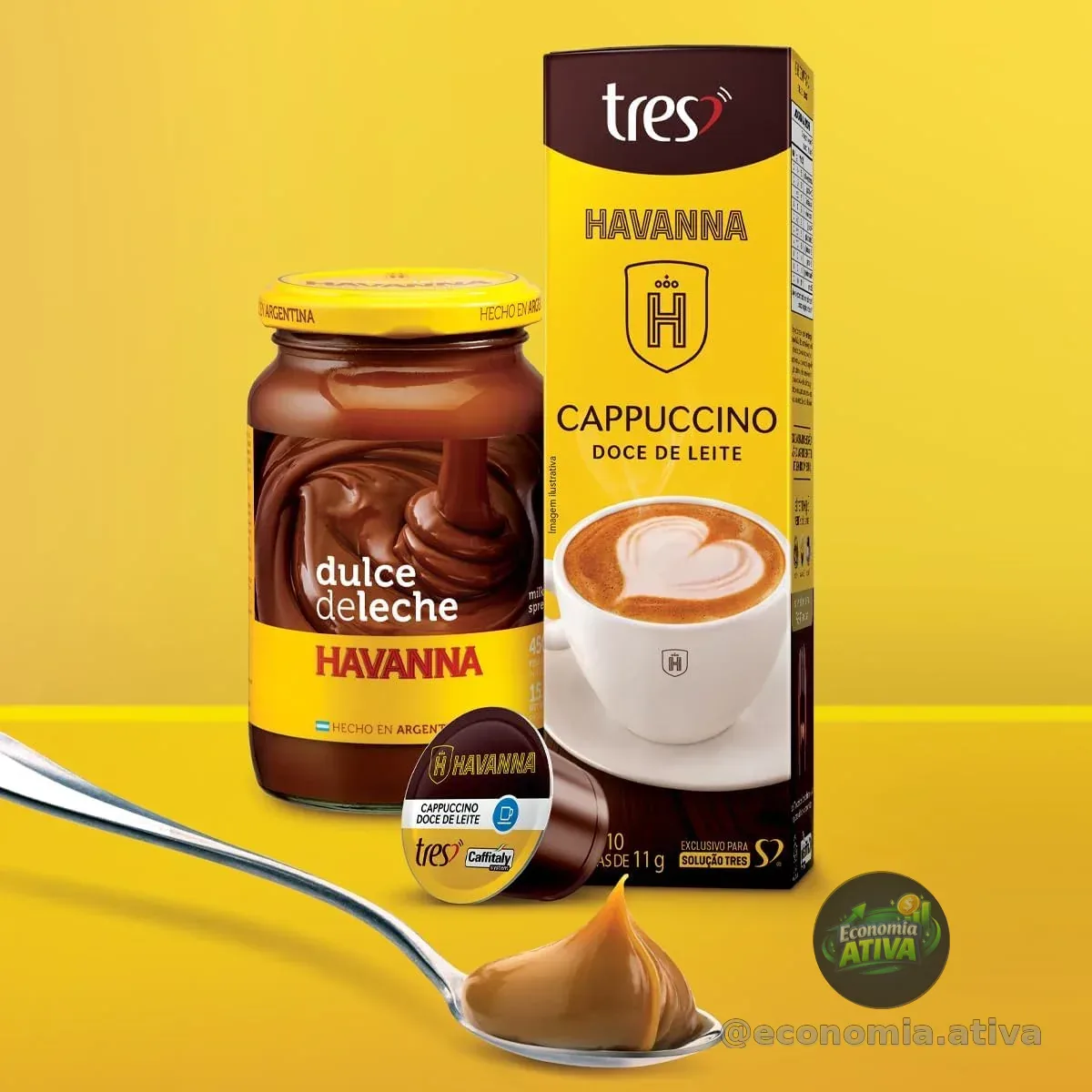 Capsula de Cappuccino Doce De Leite TRES 3 Corações 10 unidades
