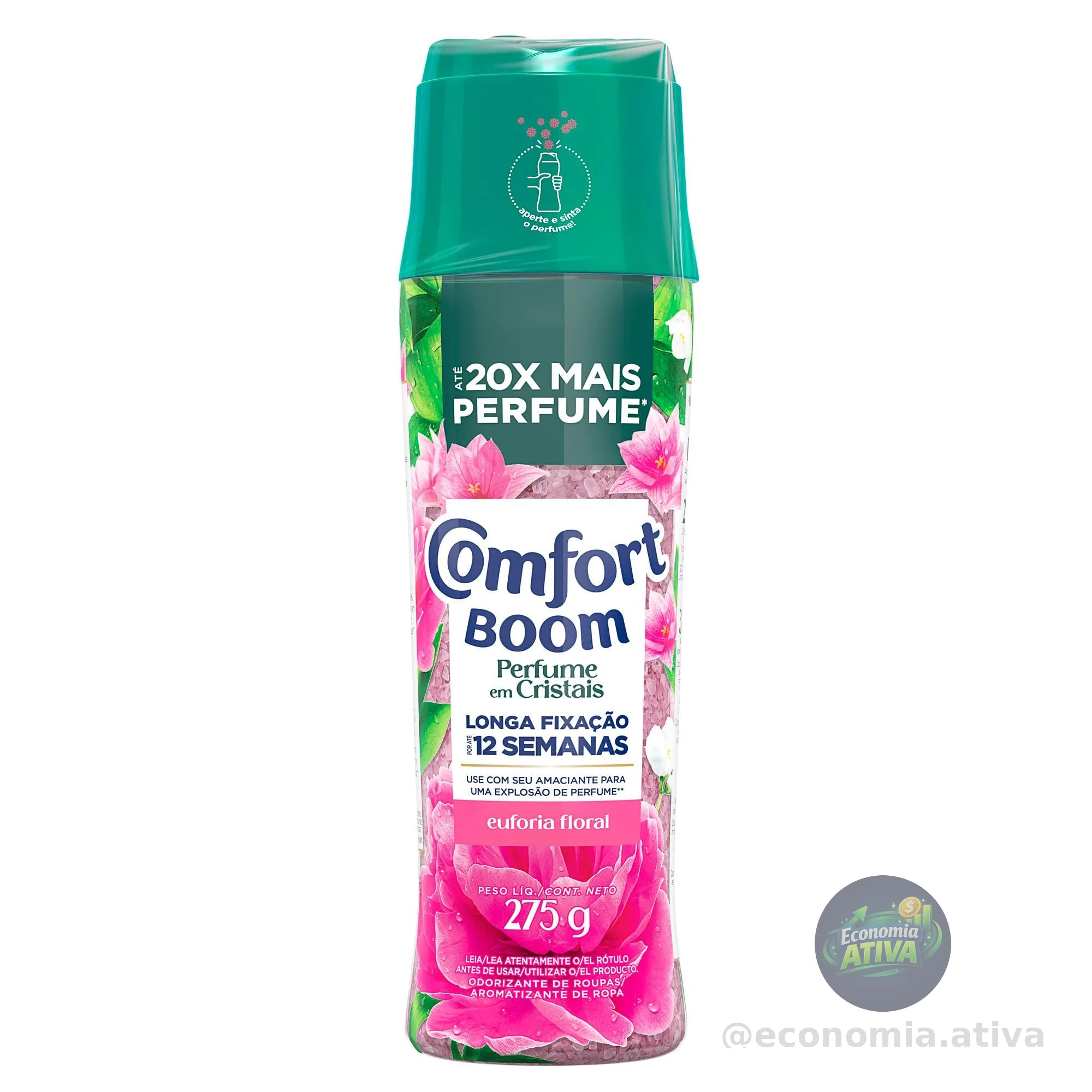 Comfort Boom Odorizador de Roupas Cristais de Perfume Euforia Floral 275gr